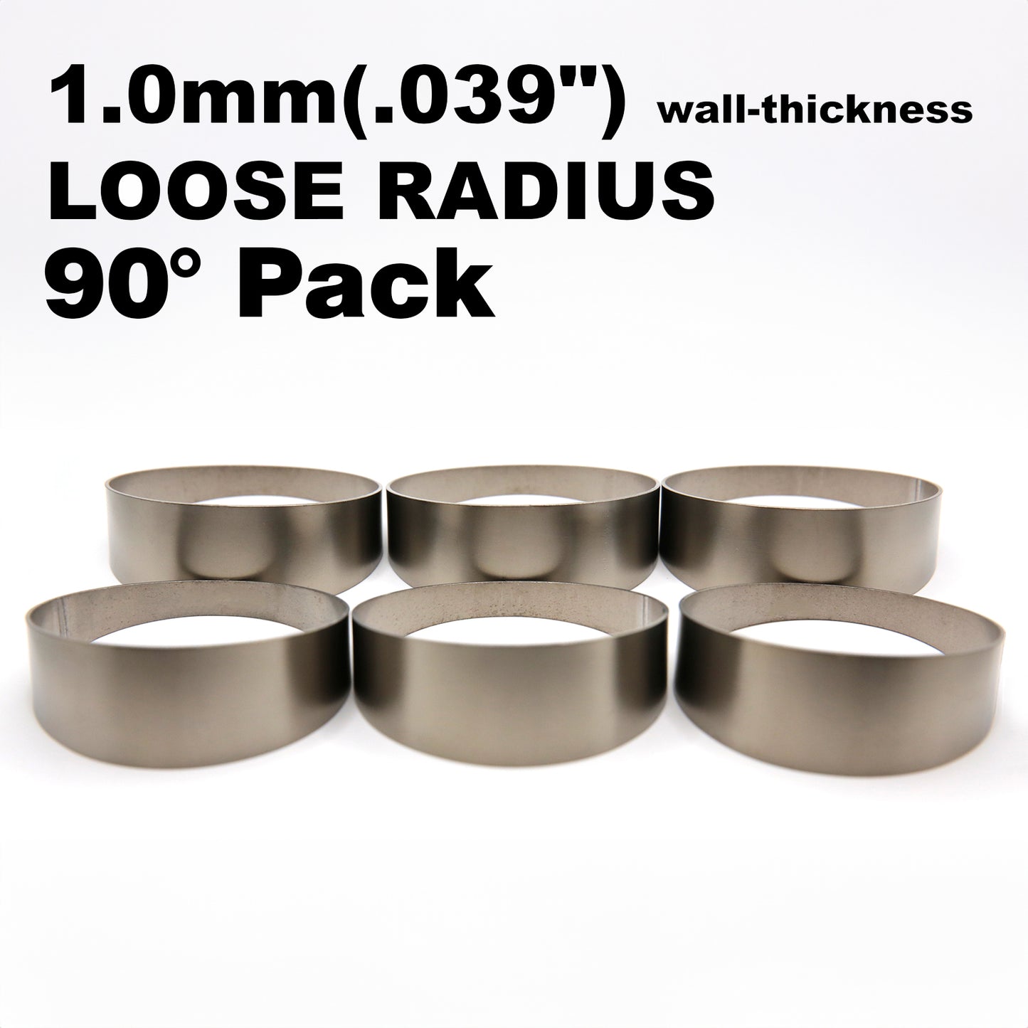 Titanium Pie Cut - 1.0mm/.039" wall - 6 Pieces (90° Total) - Loose Radius