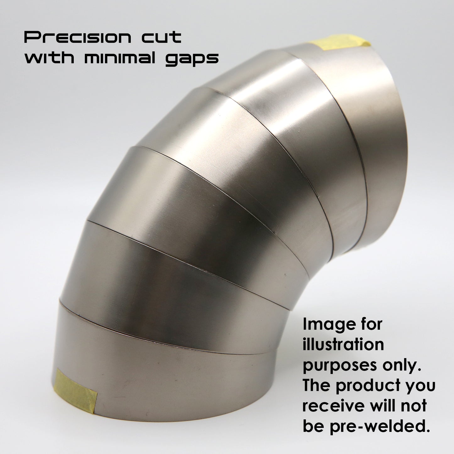 Titanium Pie Cut - 1.0mm/.039" wall - 6 Pieces (90° Total) - Loose Radius