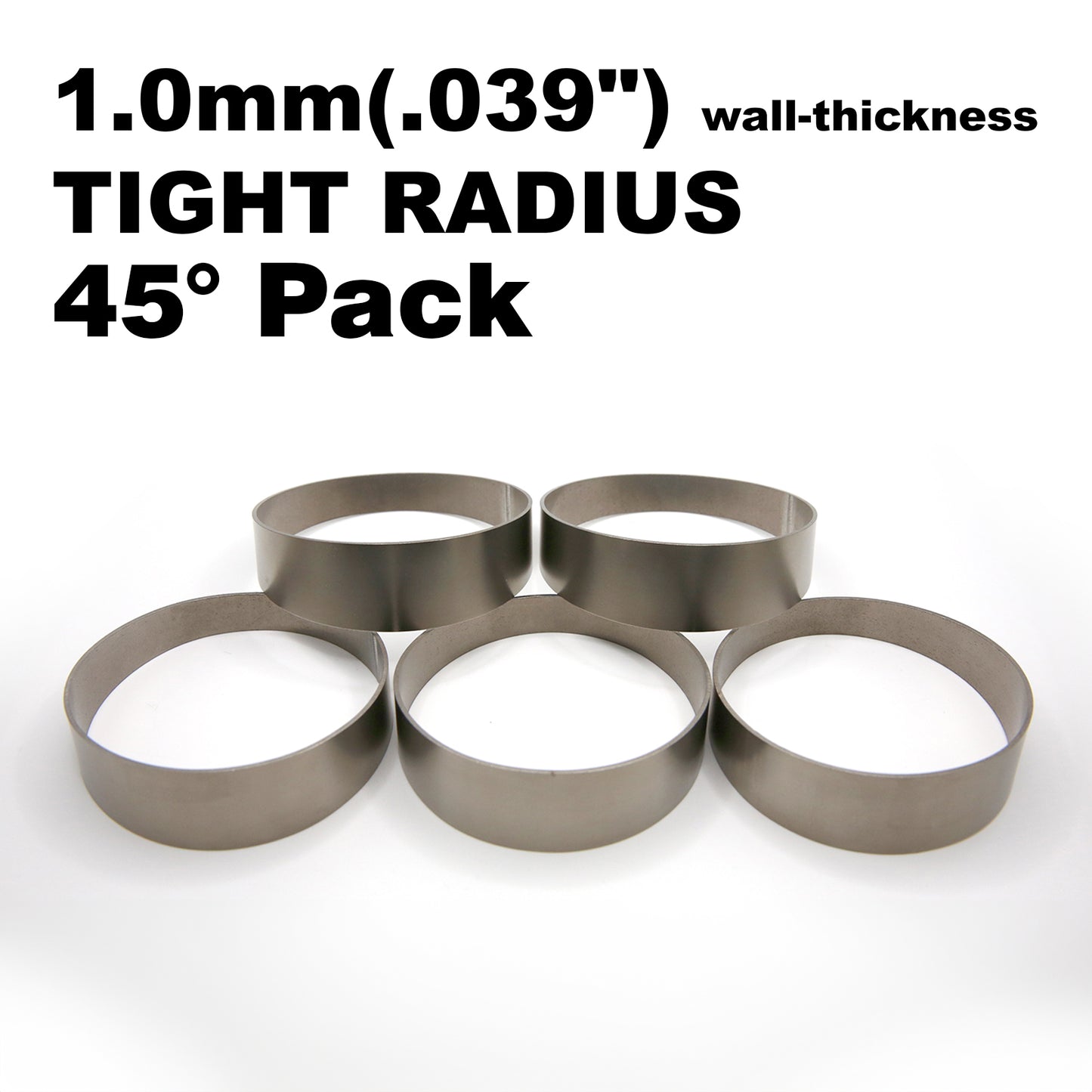 Titanium Pie Cut - 1.0mm/.039" wall - 5 Pieces (45° Total) - Tight Radius