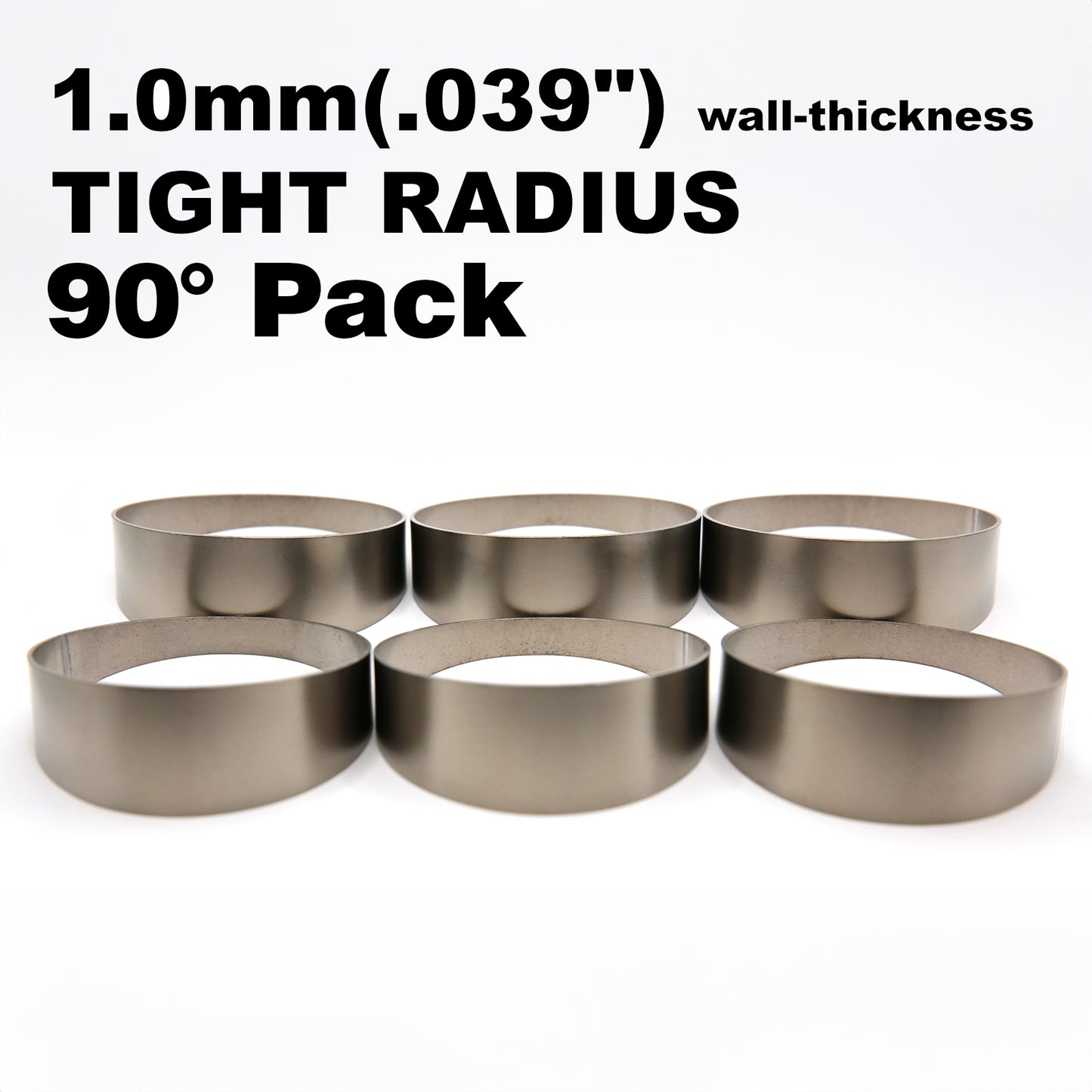 Titanium Pie Cut - 1.0mm/.039" wall - 6 Pieces (90° Total) - Tight Radius