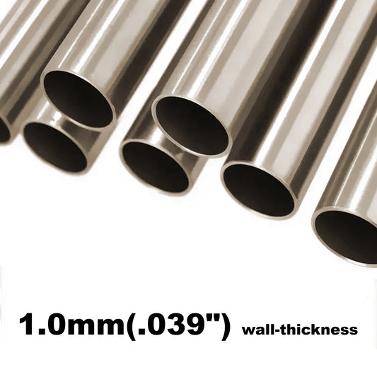 Titanium Straight Tube 2 foot long - 1.0mm/.039" wall thickness