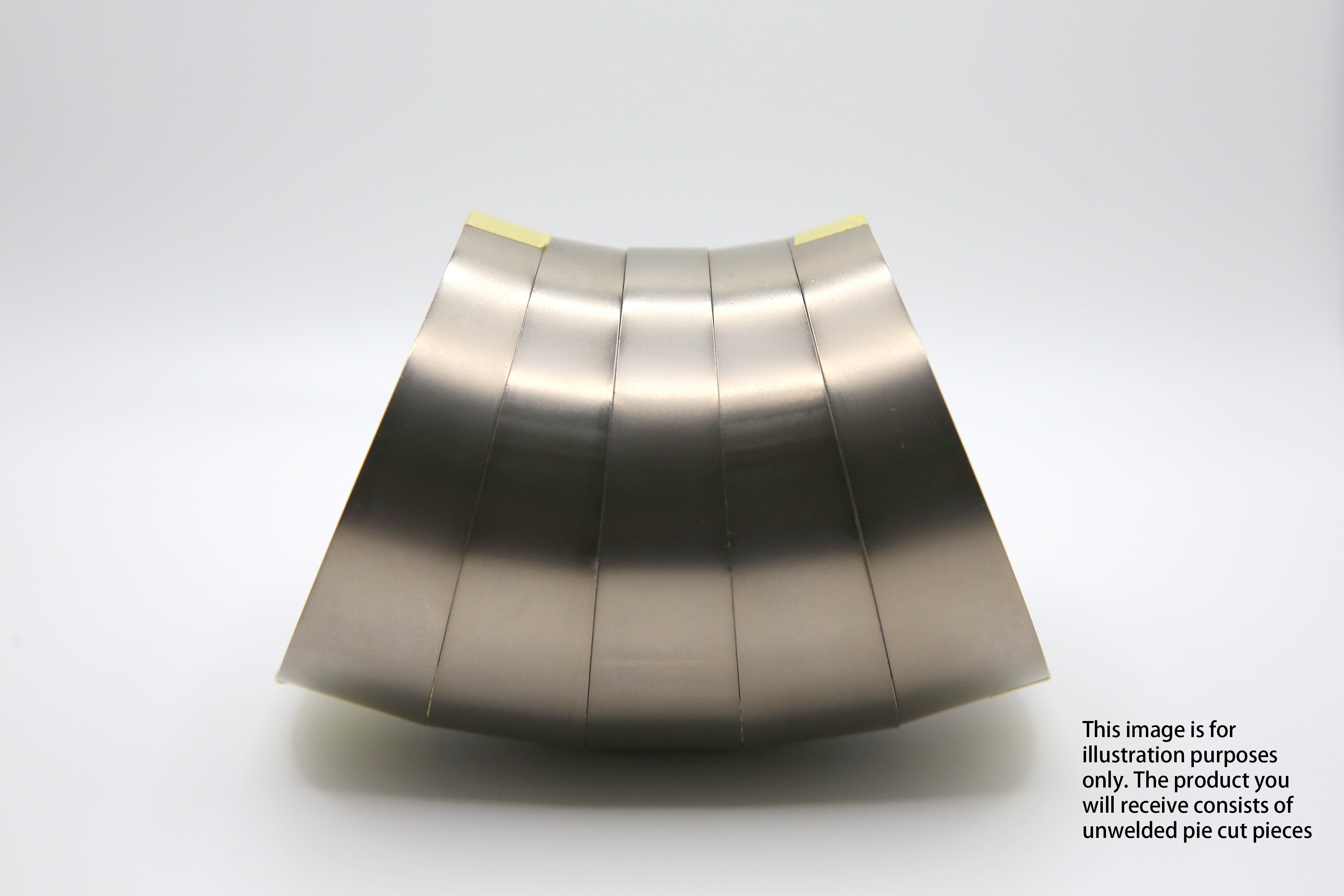 Titanium Pie Cut - 1.0mm/.039" wall - 5 Pieces (45° Total) - Loose Radius