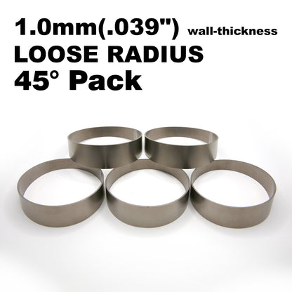 Titanium Pie Cut - 1.0mm/.039" wall - 5 Pieces (45° Total) - Loose Radius