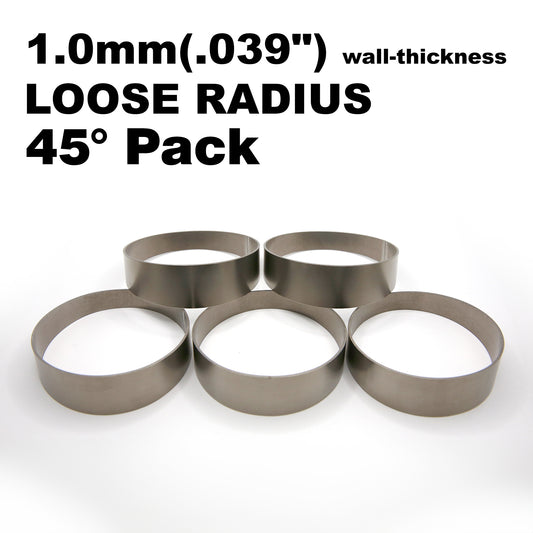 Titanium Pie Cut - 1.0mm/.039" wall - 5 Pieces (45° Total) - Loose Radius