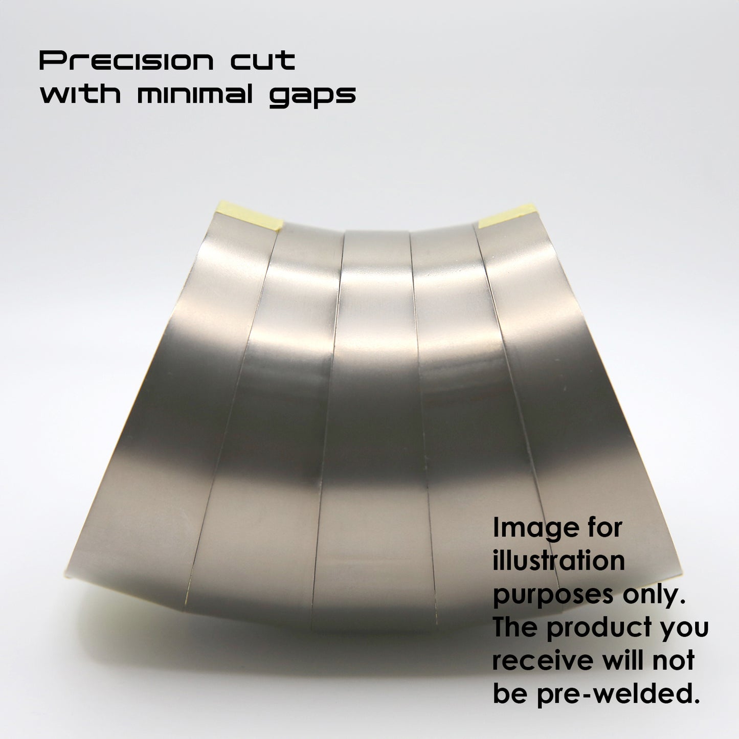 Titanium Pie Cut - 1.0mm/.039" wall - 5 Pieces (45° Total) - Loose Radius