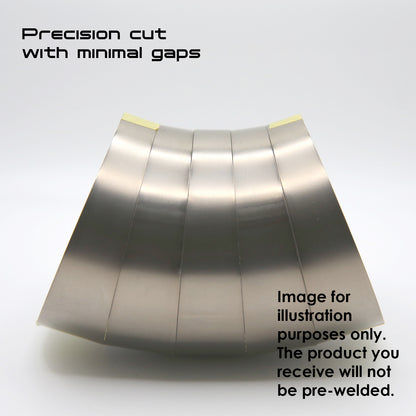 Titanium Pie Cut - 1.0mm/.039" wall - 5 Pieces (45° Total) - Loose Radius
