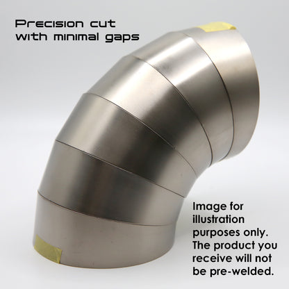 Titanium Pie Cut - 1.0mm/.039" wall - 6 Pieces (90° Total) - Loose Radius