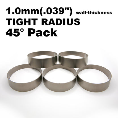 Titanium Pie Cut - 1.0mm/.039" wall - 5 Pieces (45° Total) - Tight Radius