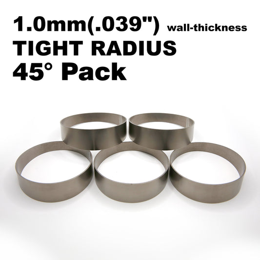 Titanium Pie Cut - 1.0mm/.039" wall - 5 Pieces (45° Total) - Tight Radius