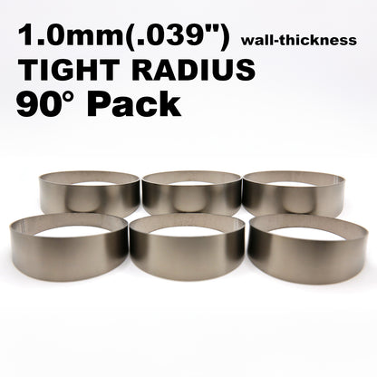 Titanium Pie Cut - 1.0mm/.039" wall - 6 Pieces (90° Total) - Tight Radius