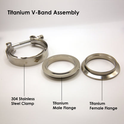 Titanium V-Band Clamp Assembly (2 Flanges and 1 Clamp)